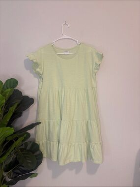 True Craft Light Green Tiered Mini baby doll Dress Large